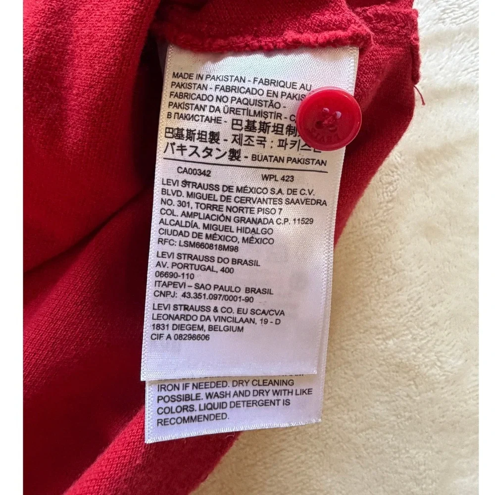 Levi's‎ Red Short Sleeve Standard Pique Polo Shirt Mens XXL Good